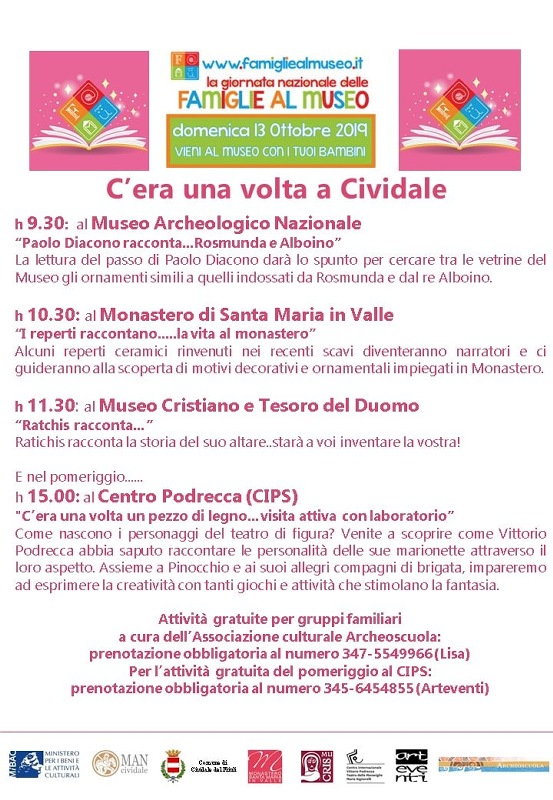 Giornata Nazionale delle Famiglie al Museo ''Cera una volta a Cividale'' 