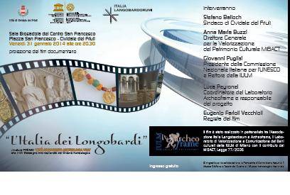 Il film I longobardi in Italia a Cividale il 31.01.2014