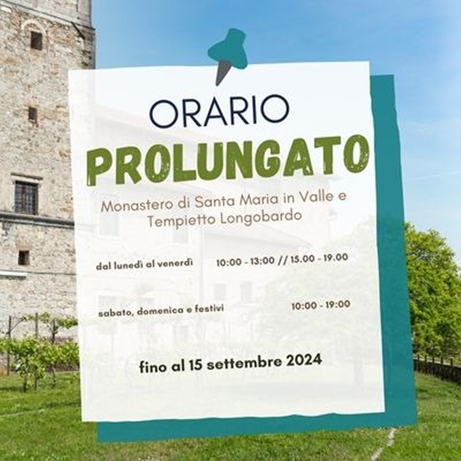 Prolungamento orario fino al 15.09.2024